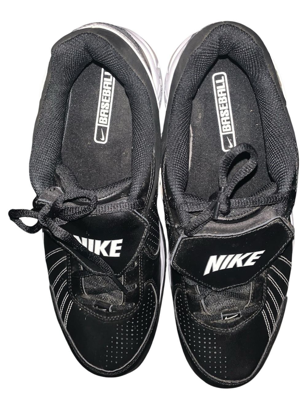 Black Nike Air Diamond Turf Baseball Shoes size 12 - Picture 2 of 5